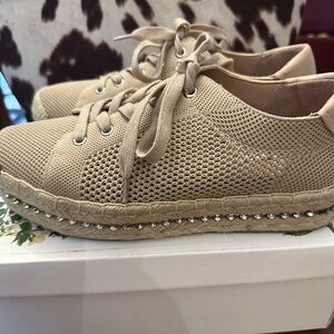 Chelsea & Violet Beige Espadrille Sneakers